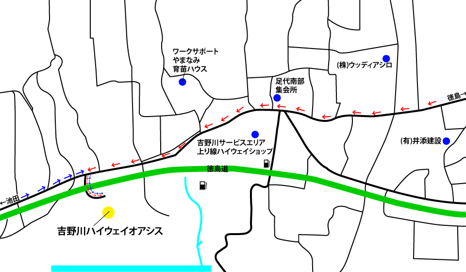 SA阿波踊りの会場周辺図